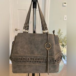 Cool Grey Faux Suede Purse